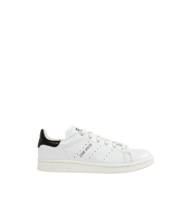 Image 1 of 5 - WHITE - ADIDAS Originals Stan Smith Lux Shoes with a clean and genderless look that nods to the OG, elevated with premium details. The court-inspired shoe is crafted entirely from buttery-soft leather with leather inner lining and an extra leather patch in the heel that provides heightened comfort and durability. Featuring foil branding on the tongue, lace closure, and 360-degree stitching around tooling. Unisex style in men's sizes.