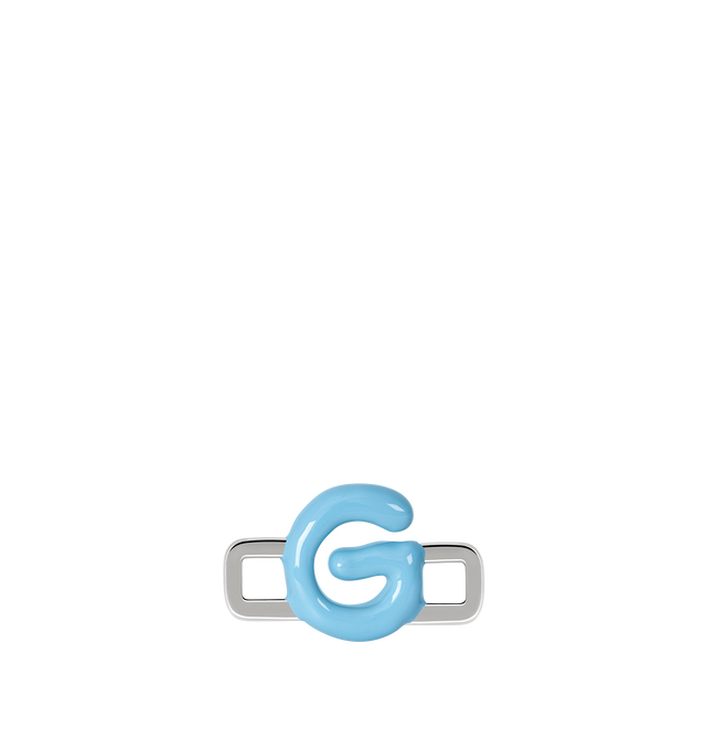 Image 1 of 8 - BLUE - Poubel by The Gstaad Guy "G" charm from the Alphabet Collection. All charms are made of .925 sterling silver, and are hand-painted using non-toxic lead-free enamel.Links sold separately. Hirshleifers offers a range of initial pieces from this collection in-store. For personal consultation and detailed information about jewelry, please contact our dedicated stylist team at personalshopping@hirshleifers.com