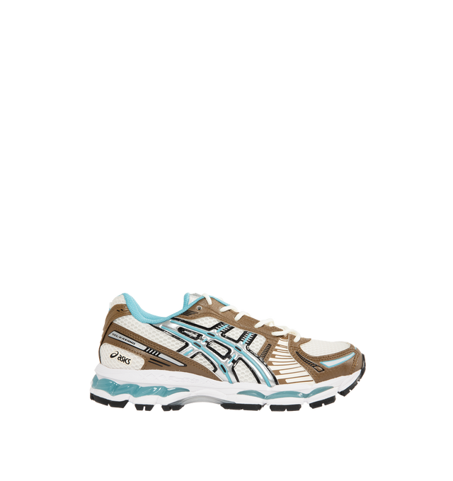 Image 1 of 5 - BROWN - ASICS Gel-Kayano 12.1 Sneaker featuring breathable mesh underlays, GEL-NIMBUS17 tooling system, FLUIDRIDE technology, rearfoot and forefoot GEL technology and dope dyed recycled sockliner mesh.