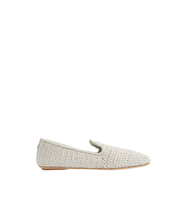 Image 1 of 4 - WHITE - Moncler Weaver Leather Loafers are a slip-on style with a textured woven design. Lined. 100% polyester and lamb uppers.