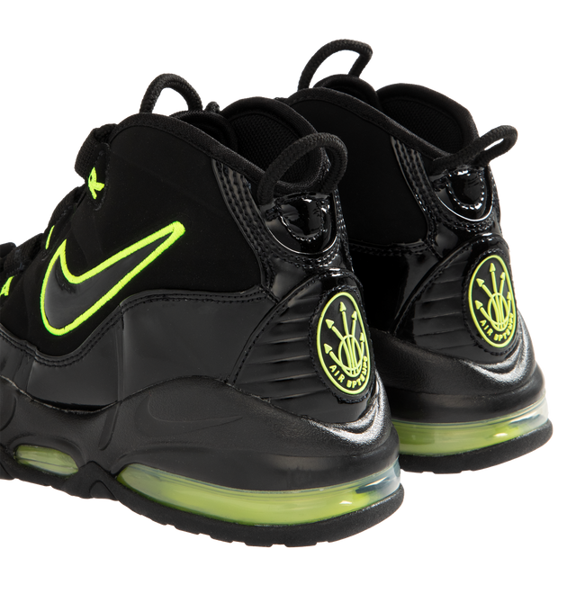 Image 3 of 5 - BLACK - NIKE Air Max Uptempo '95 Sneaker featuring a Max Air unit with lightweight cushioning and impact absorption, gilly lacing, a Phylon foam midsole, leather and synthetic upper, rubber outsole and pull tabs.