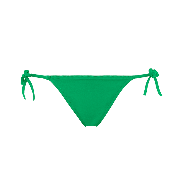 Image 1 of 6 - GREEN - ERES Malou Thin Bikini Brief Bottoms featuring side ties. Main: 84% Polyamid, 16% Spandex. Second: 68% Polyamid, 32% Spandex. Made in France. 