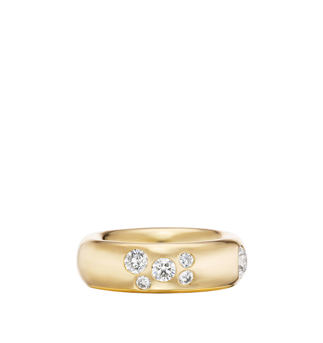 Image 2 of 2 - GOLD - UNIFORM OBJECT Gauge Ring featuring 23.3G of solid 18K yellow gold and 6.6 TCW of round diamonds. Handmade in New York City. Hirshleifers offers a range of initial pieces from this collection in-store. For personal consultation and detailed information about jewelry, please contact our dedicated stylist team at personalshopping@hirshleifers.com. This item may be restricted for online purchase to international clients. For assistance purchasing this item please contact our dedicated sty