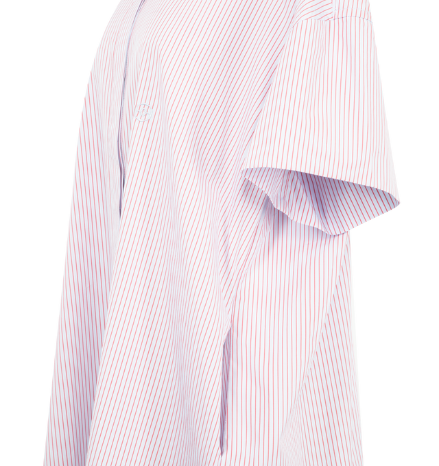 Image 3 of 3 - RED - RADH The Anu Dress featuring a shirt dress with a relaxed shape, striped throughout, organic cotton-poplin and midi length. 100% cotton. Handmade in Italy.