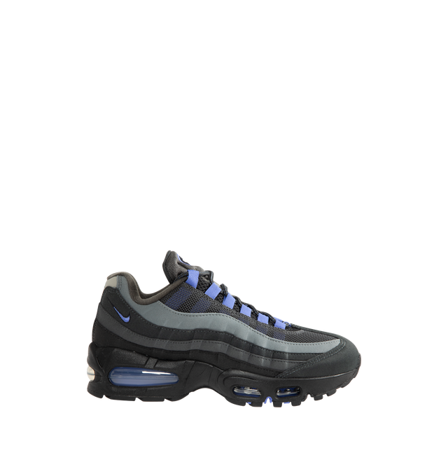 Image 1 of 5 - BLACK - NIKE Air Max 95 Big Bubble "OG" Sneaker featuring synthetic leather and textiles, visible Max Air cushioning provides lightweight cushioning, flex grooves in the midsole and outsole, foam midsole and rubber outsole.