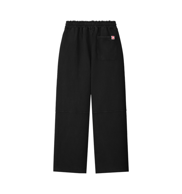 Image 2 of 6 - BLACK - Cherry LA Chevron Parachute Sweatpants are crafted from custom cotton fleece and feature a wide-leg silhouette with a relaxed, laid-back fit. Designed with a patch detail at the leg, an adjustable drawcord waistband, and a branded label at the back pocket, these everyday sweatpants blend comfort-focused construction with Cherry LA's signature contemporary aesthetic. Main Material: Custom Cotton Fleece. Made in Los Angeles, USA.