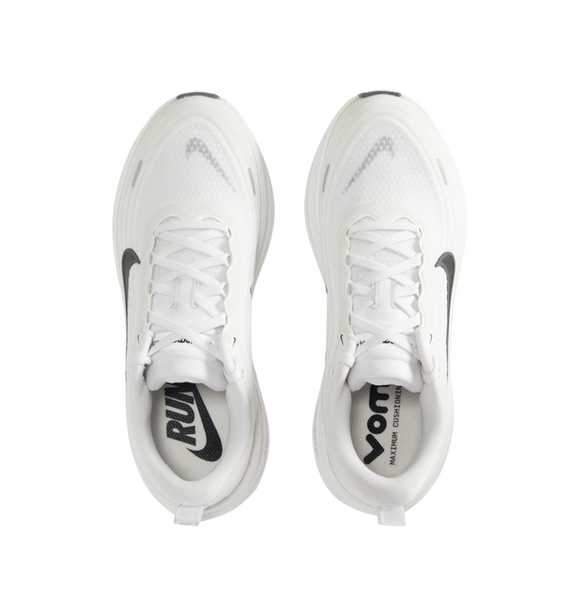 Image 5 of 5 - WHITE - NIKE Vomero Plus Sneaker featuring ultra-responsive ZoomX foam midsole, engineered mesh upper, high-abrasion rubber outsole, webbed lace loops for an adjustable fit and reflective details.