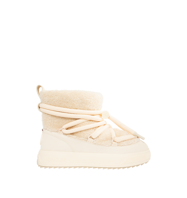 Image 1 of 4 - WHITE - MONCLER Altive Mid Snow Boots featuring nylon and textured rubber upper, mesh insole, drawstring fastening, TPU sole and Vibram Megagrip rubber tread. 16 cm calf length. Sole height 4.2 cm. 87% polyamide/nylon, 13% elastane/spandex; Lining: 100% polyamide/nylon. Sole: 100% elastodiene.