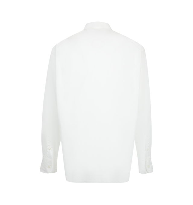 Image 2 of 2 - WHITE - A.Presse Men's Spread Collar Shirt is crafted from cotton and features a regular-fit silhouette with a classic spread collar. Designed with a clean, timeless construction that reflects the brand's understated approach to everyday tailoring. Main Material: 100% Cotton.
