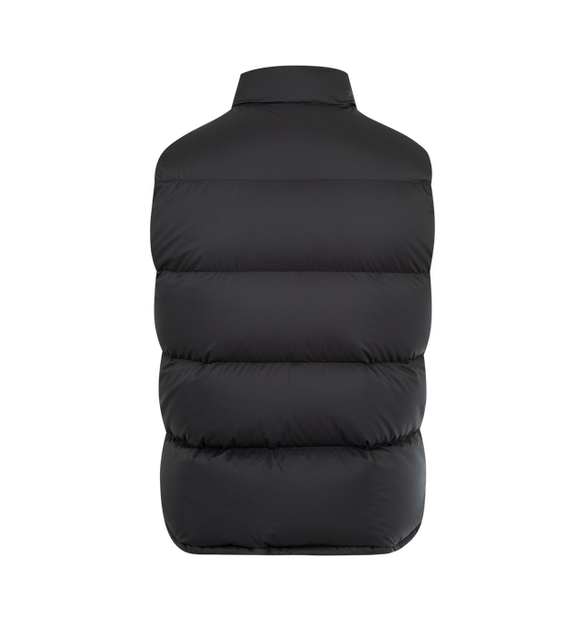 Image 2 of 2 - BLACK - AURALEE Super Light Nylon Ripstop Down Vest featuring down-filled and lightweight nylon micro ripstop vest, wind-resistant and water-repellent, relaxed-fit, funnel neck, press-stud closure and welt pockets. 100% nylon.