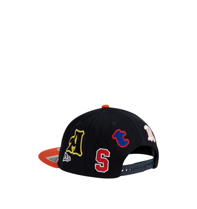 Image 2 of 2 - NAVY - SAINT MICHAEL Astros Cap featuring embroidered Astros logo on front, patches throughout, flat brim and adjustable back strap.