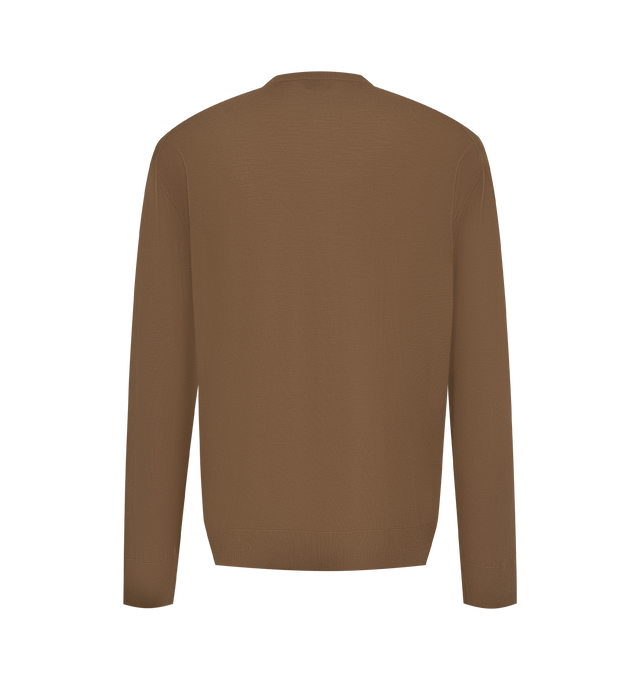 Image 2 of 2 - BROWN - TOM FORD Ultrafine Merino Oversized Crew Neck featuring regular fit, crewneck, long sleeves and ribbed trims. 100% merino wool. Made in Italy.