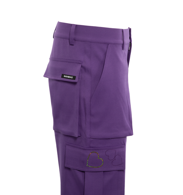 KODAK BLACK HEART EMBROIDERED LOGO CARGO PANTS (MENS)