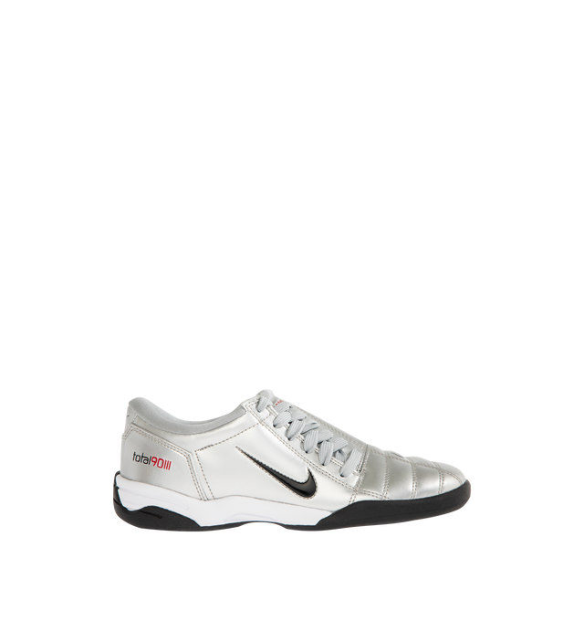 Image 1 of 5 - SILVER - NIKE Total 90 Sneaker featuring original quilted upper, asymmetrical lacing, synthetic leather upper with Total 90 logos on each side, padded collar and flat rubber outsole.