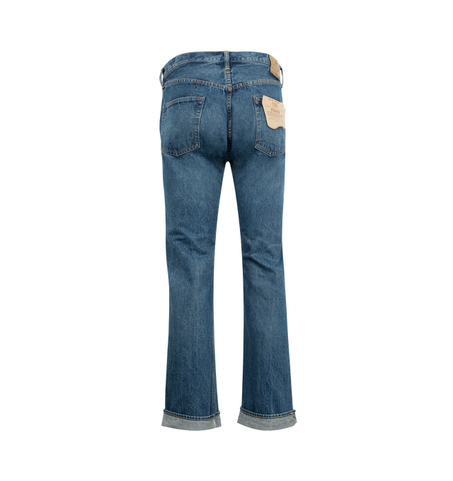 Image 2 of 3 - BLUE - ORSLOW 105 Standard Fit Selvedge Denim featuring 13.7oz exclusive orSlow denim fabric, two-year wash, medium-to-high rise, selvedge detailing and button fly. 100% cotton. Made in Japan.