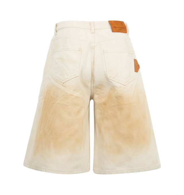 Image 2 of 3 - WHITE - UNTITLED ARTWORKS Workwear Pants featuring wide-leg, relaxed-fit, mid-rise and four-pocket styling: 2 side pockets, 2 back patch pockets. 100% cotton.