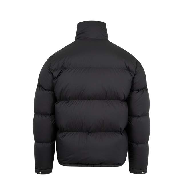 Image 2 of 3 - BLACK - AURALEE Super Light Nylon Ripstop Down Blouson featuring zipper closure on front, stand collar, british white duck down filling, flap pockets on front with snap button closure, welt pockets on side, adjustable hem with drawstring, windproof and water-repellent, cuffs with snap button closure and relaxed fit. 100% nylon.