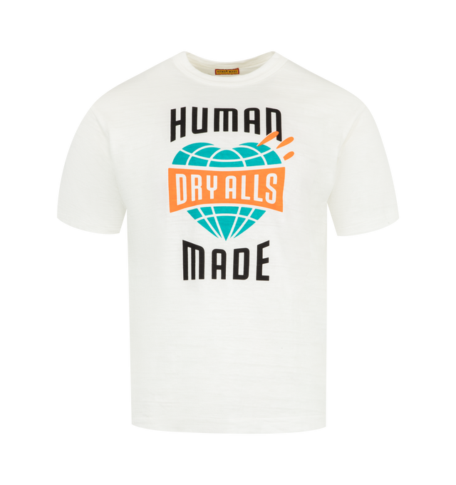 Image 1 of 2 - WHITE - HUMAN MADE Graphic T-Shirt featuring short sleeves, regular fit, ribbed crewneck and graphic print on the chest. 100% cotton.
