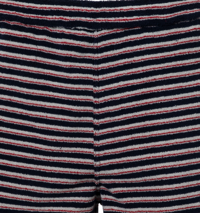 Image 4 of 4 - MULTI - MARNI Stripe Shorts featuring horizontal stripe print, elasticated waistband, slip-on style, above-knee length and straight hem. 57% polyester, 43% cotton. 