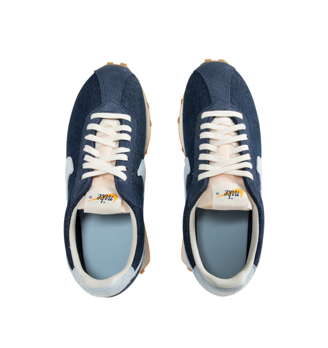 Image 5 of 5 - NAVY - NIKE LD-1000 Sneaker featuring dramatically flared heel, upper combines leather and textiles, waffle outsole, foam midsole and rubber outsole.