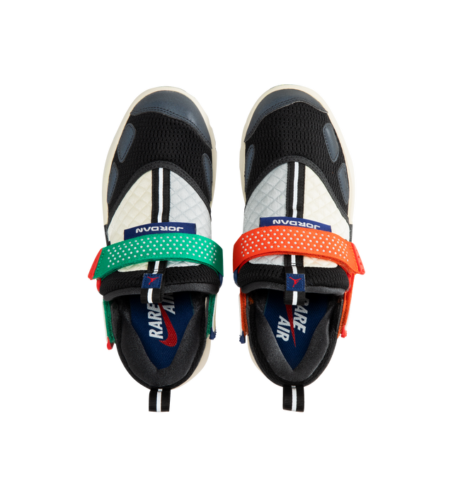 Image 5 of 5 - MULTI - JORDAN Trunner Rare Air Sneaker featuring low collar, breathable knits, durable canvas, synthetic leather, lightweight, forefoot strap for an adjustable fit and a chunky foam midsole.