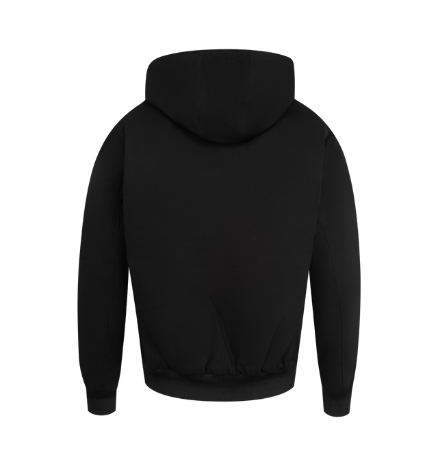 Image 2 of 3 - BLACK - CARHARTT Active Jacket featuring diamond quilted micro fleece lined body, nylon lined sleeves, 3M Thinsulate insulation, adjustable hood, rib-knit cuffs and bottom band, front closure with personalized zip, kangaroo pocket and square label. 100% Cotton 'Dearborn' Canvas, 11.3 oz.