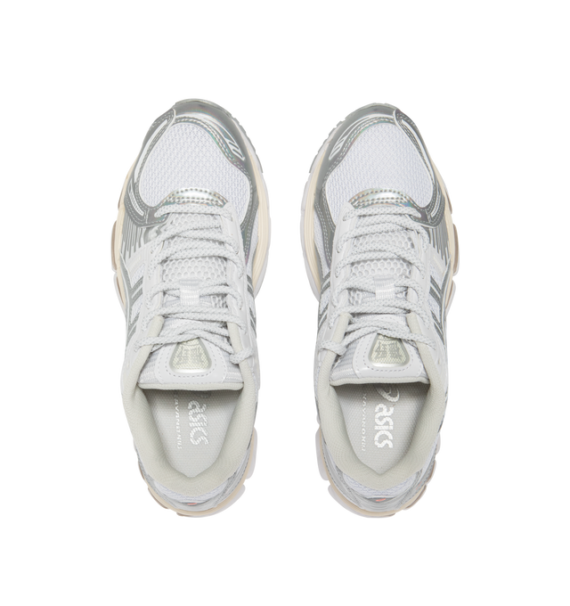 Image 5 of 5 - WHITE - ASICS GEL-KAYANO 12.1 Sneaker featuring breathable mesh underlays, GEL-NIMBUS 17 tooling system, FLUIDRIDE technology, rearfoot and forefoot GEL technology to improves impact absorption and dope dyed recycled sockliner mesh.