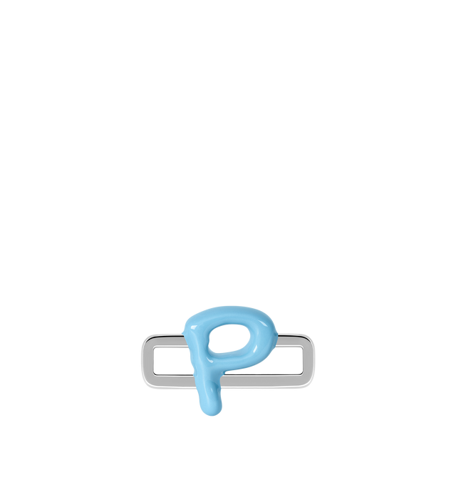 Image 1 of 8 - BLUE - Poubel by The Gstaad Guy "P" charm from the Alphabet Collection. All charms are made of .925 sterling silver, and are hand-painted using non-toxic lead-free enamel.Links sold separately. Hirshleifers offers a range of initial pieces from this collection in-store. For personal consultation and detailed information about jewelry, please contact our dedicated stylist team at personalshopping@hirshleifers.com