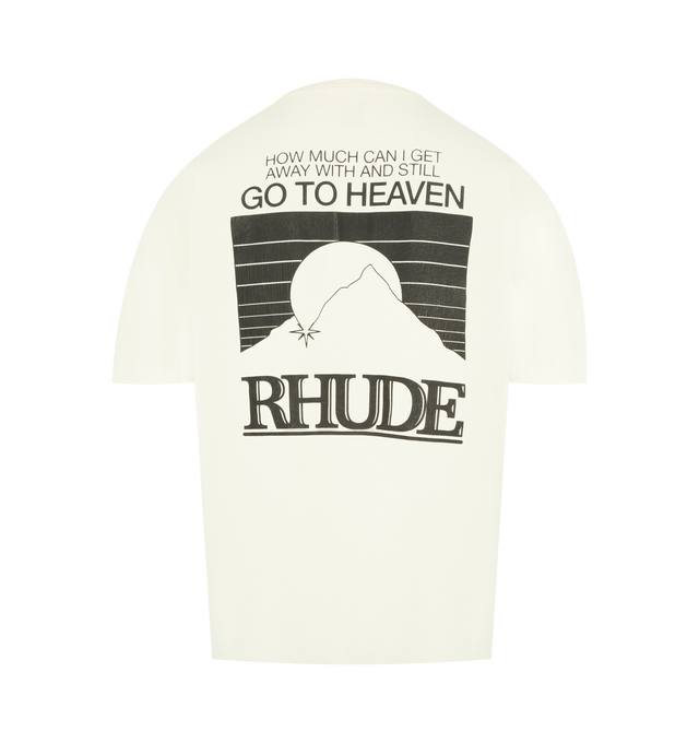 Image 2 of 2 - WHITE - RHUDE Moonlight Pack T-Shirt featuring boxy fit, graphic on front, crewneck, short sleeves and dropped shoulders. 100% cotton.