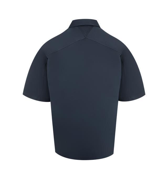 Image 2 of 2 - BLUE - BOTTEGA VENETA Short Sleeved Shirt featuring button closure, short sleeves, classic collar, regular fit and chest pocket. 100% cotton. Made in Italy.