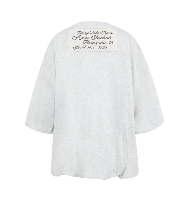 Image 2 of 2 - GREY - Acne Studios Puffed T-shirt featuring oversized fit, round neck, puffed sleeves and waist and bag logo label. 100% cotton.