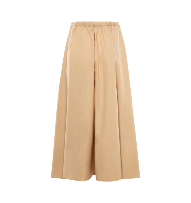 Image 2 of 3 - BROWN - MONCLER Poplin Skirt featuring elastic waistband, drawstring fastening and patch pockets. 100% cotton. 
