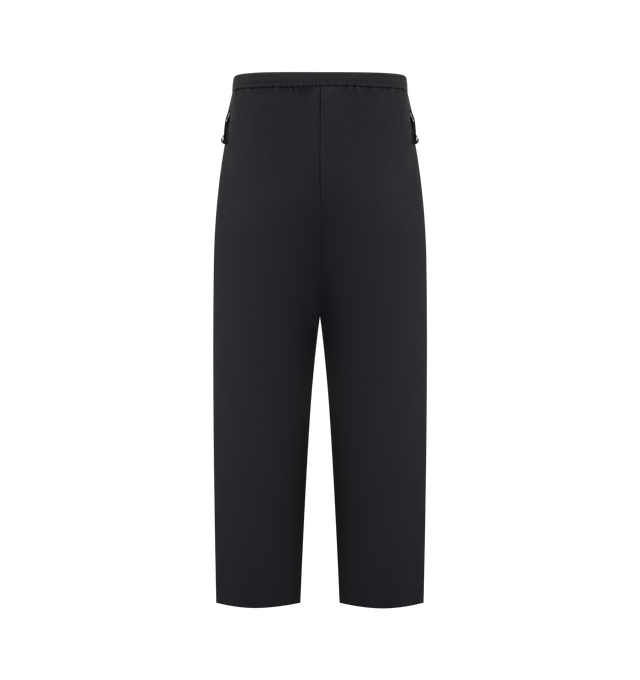 Image 1 of 3 - BLACK - Jil Sander Mens Trousers are crafted from lightweight technical fabric. Feature an elasticized waistband, side zip pockets, and a wide-leg silhouette. Main Material: 100% Polyester. Made in Italy.