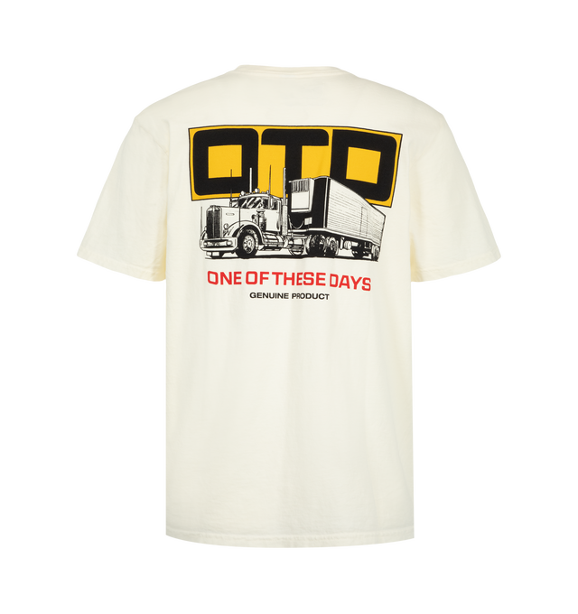 Image 2 of 2 - WHITE - One Of These Days Men's OTD Transport T-Shirt is crafted from premium fabric knit in the USA and features a classic short-sleeve silhouette designed for everyday wear. Cut and sewn in the USA, this essential style is finished with a vintage wash for a worn-in feel and is pre-shrunk to help maintain a consistent fit over time. Main Material: Cotton. Made in the USA.