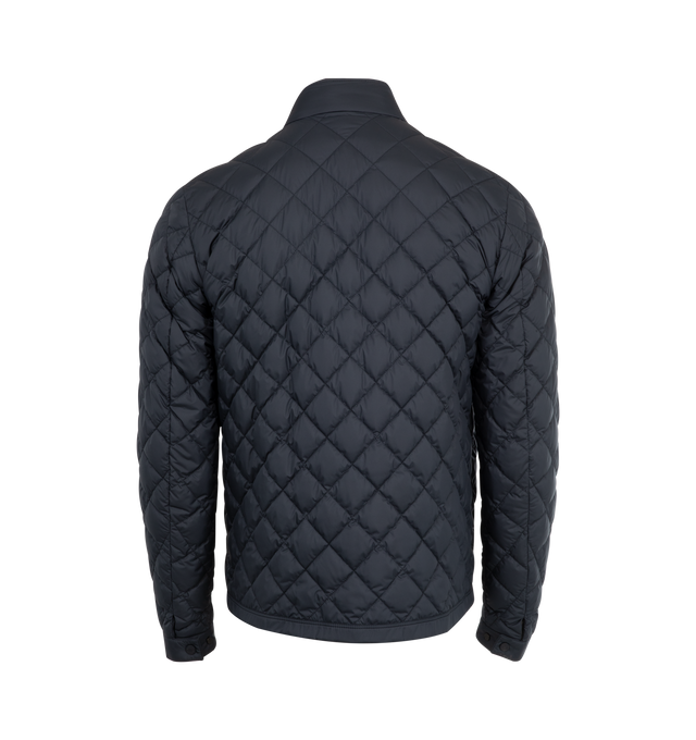 Image 2 of 3 - NAVY - MONCLER Oise Jacket featuring diamond quilt throughout, two patch pockets on front, stand collar and snap button closure. 100% polyester.