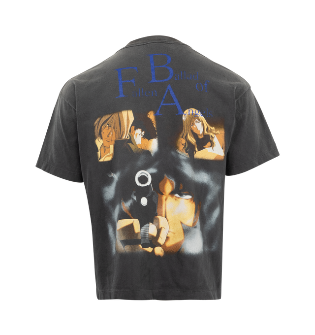 Image 2 of 2 - BLACK - SAINT MICHAEL Cowboy Bebop Tee featuring soft cotton, ribbed neck, bold graphics, relaxed fit, and short sleeves. 100% cotton.