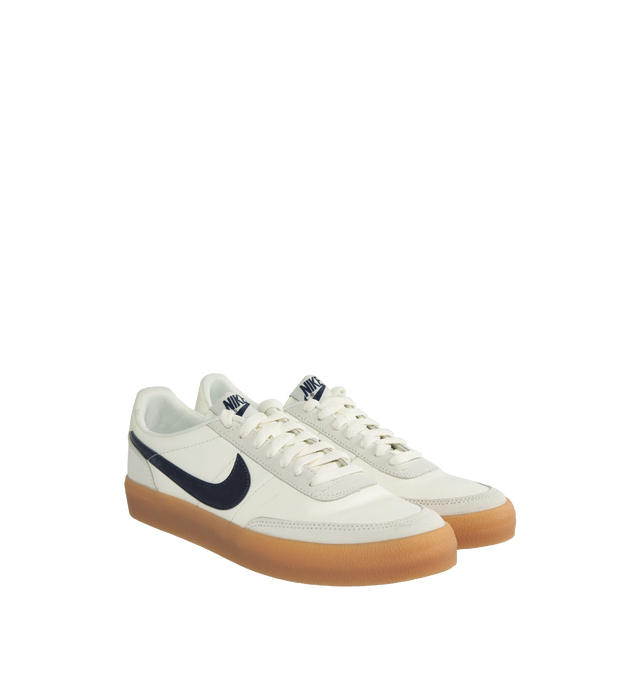 Image 2 of 5 - WHITE - NIKE KILLSHOT 2 LEATHER has a variety of leathers that add depth and durability. The rubber gum sole adds a retro look and durable traction and there is a "NIKE" on the heel and bold Swoosh. 