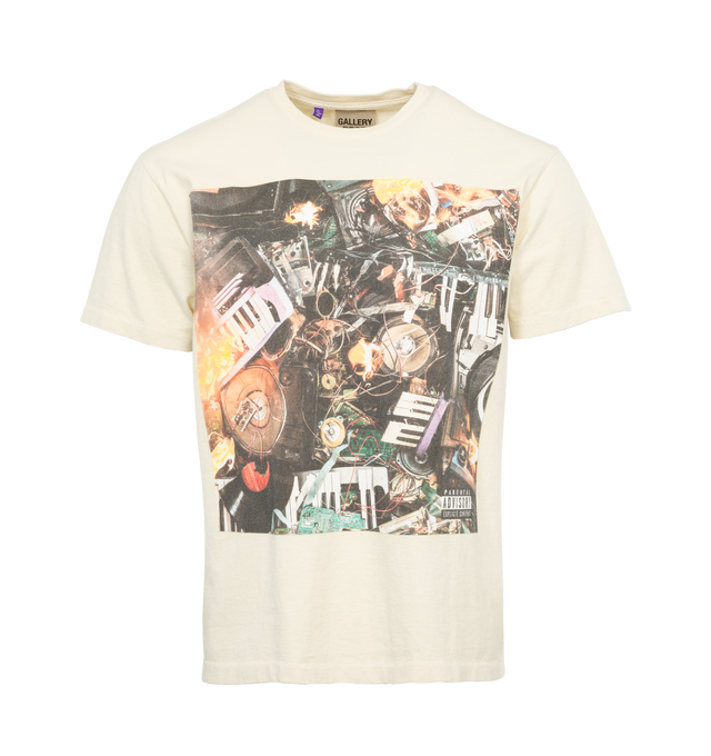Image 1 of 4 - WHITE - GALLERY DEPT. Misery Tee featuring short sleeves, crew neckline and screen-printed graphics. 100% cotton. 