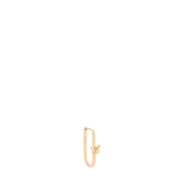 Image 1 of 2 - GOLD - Foundrae Butterfly Pave Fob Earring Crafted in 18 karat yellow gold. This Fob Earring features a diamond pav butterfly, symbolizing Reverie. Sold as a single earring. Hirshleifers offers a range of pieces from this collection in-store. For personal consultation and detailed information about jewelry, please contact our dedicated stylist team at personalshopping@hirshleifers.com. This item may be restricted for online purchase to international clients. For assistance purchasing this it