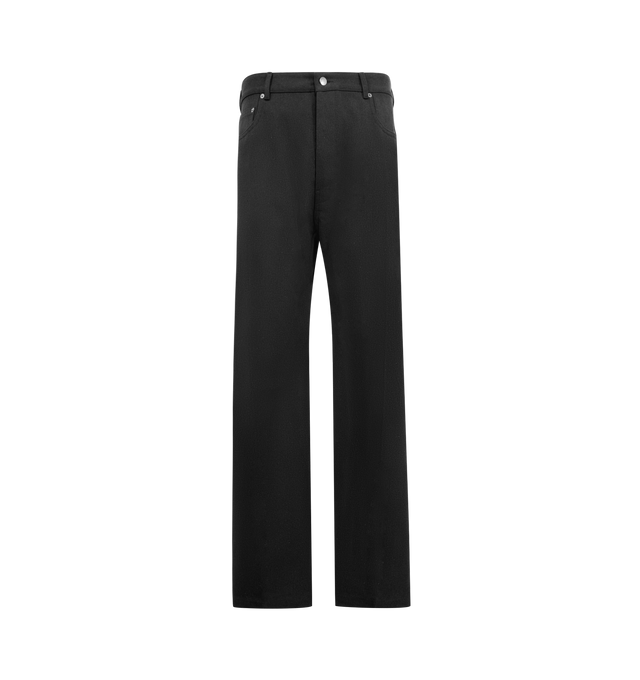 Image 1 of 3 - BLACK - RICK OWENS Geth Jeans featuring a five-pocket design, concealed buttoned front, belt loops and straight leg. Made in Italy.