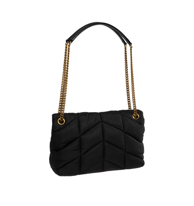 SMALL PUFFER IN QUILTED NYLON AND LEATHER