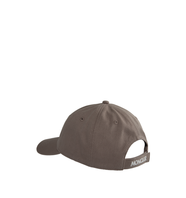 Image 2 of 2 - BROWN - MONCLER Logo Baseball Cap featuring cotton gabardine, mesh lining, hook-and-loop back strap, embroidered logo lettering and felt logo. 100% cotton.  