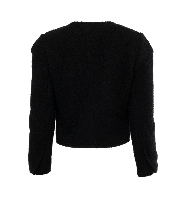 Image 2 of 3 - BLACK - ISABEL MARANT Pully Jacket featuring long sleeves, cropped silhouette, decorative pockets and front closure. 92% virgin wool, 7% alpaca, 1% polyamide. 