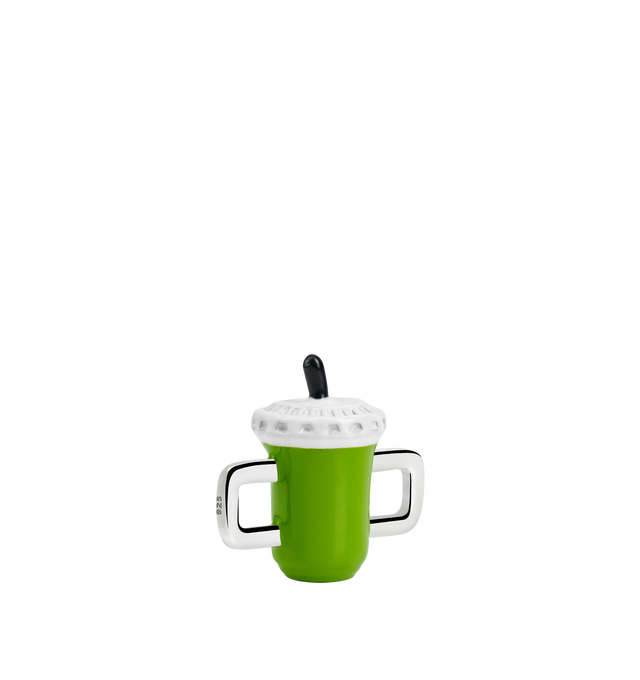 Image 4 of 9 - GREEN - Poubel by The Gstaad Guy Iced Matcha Charm. All charms are made of .925 sterling silver, and are hand-painted using non-toxic lead-free enamel. Links sold separately. Hirshleifers offers a range of initial pieces from this collection in-store. For personal consultation and detailed information about jewelry, please contact our dedicated stylist team at personalshopping@hirshleifers.com