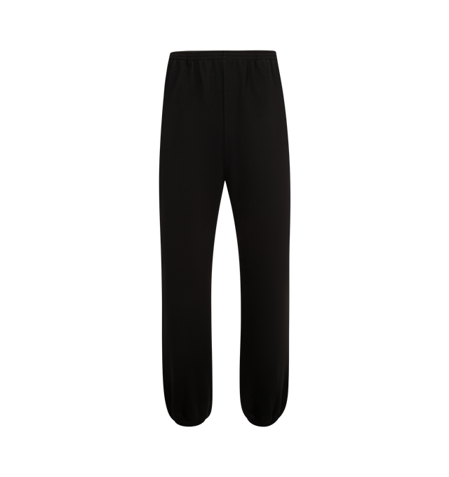 Image 1 of 3 - BLACK - THE ROW Zaven Pant featuring relaxed pull-on pant in cotton and cashmere French terry with straight leg, elasticated waistband and hem and vertical side zip pockets. 84% cotton, 16% cashmere. Made in Italy.