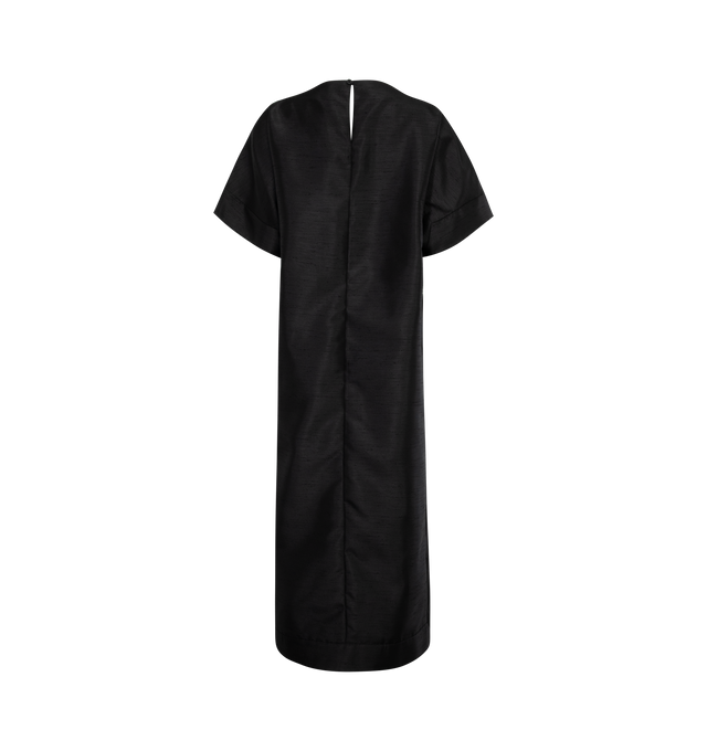 Image 2 of 2 - BLACK - ROSIE ASSOULIN 'Boxed-In' top with a boxy, relaxed silhouette elevated with an elegant train hem detail along the back. Slip-on style crafted from 100% Polyester.Made in United States of America. 