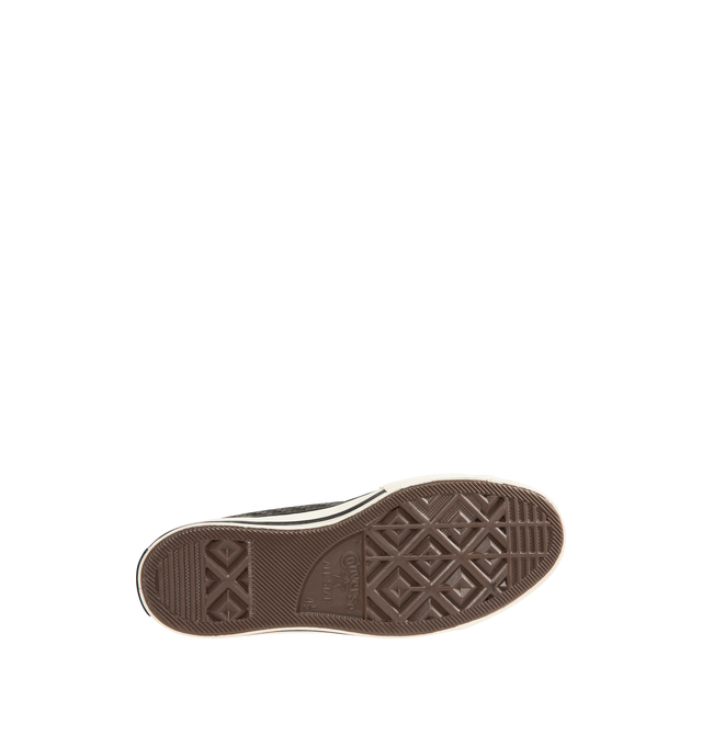 Image 4 of 5 - BLACK - CONVERSE Chuck 70 Woven Leather High Top Sneaker featuring premium woven leather upper, OrthoLite cushioning, varnished, off-white midsole and toe cap, tonal laces and signature leather Chuck Taylor ankle patch and classic All Star license plate.