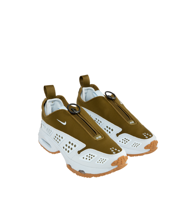 Image 2 of 5 - GREEN - NIKE Air Max SNDR Sneaker featuring Max Air cushioning, Nike Air technology, reflective panels, zip-up shroud, foam midsole and rubber outsole.