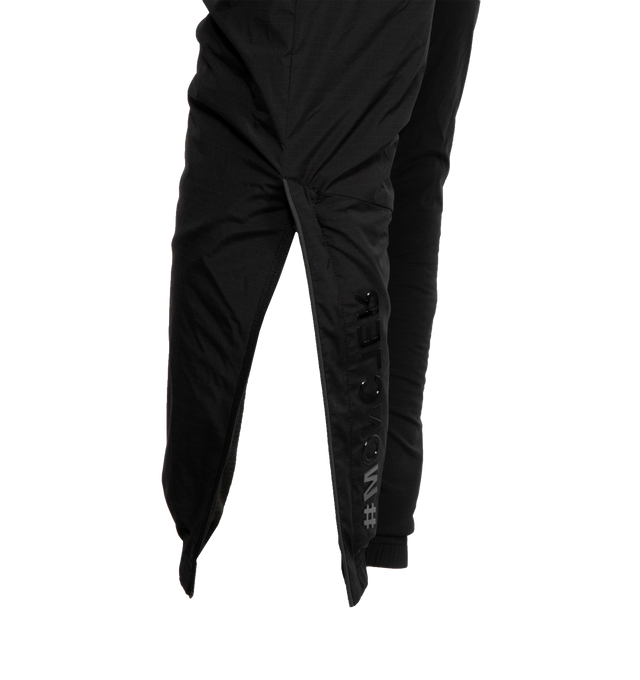 Image 4 of 4 - BLACK - MONCLER GRENOBLE Ripstop Trousers featuring technical mesh lining, internal elastic waistband with reflective drawstring fastening, zipped side pockets and logo and reflective details. 87% polyamide/nylon, 13% elastane/spandex. Lining: 100% polyester. 