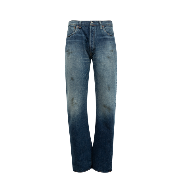 Image 1 of 3 - BLUE - Full Count More Than Real Denim have a 0105 wide silhouette. 100% Zimbabwean cotton. Made in Japan.